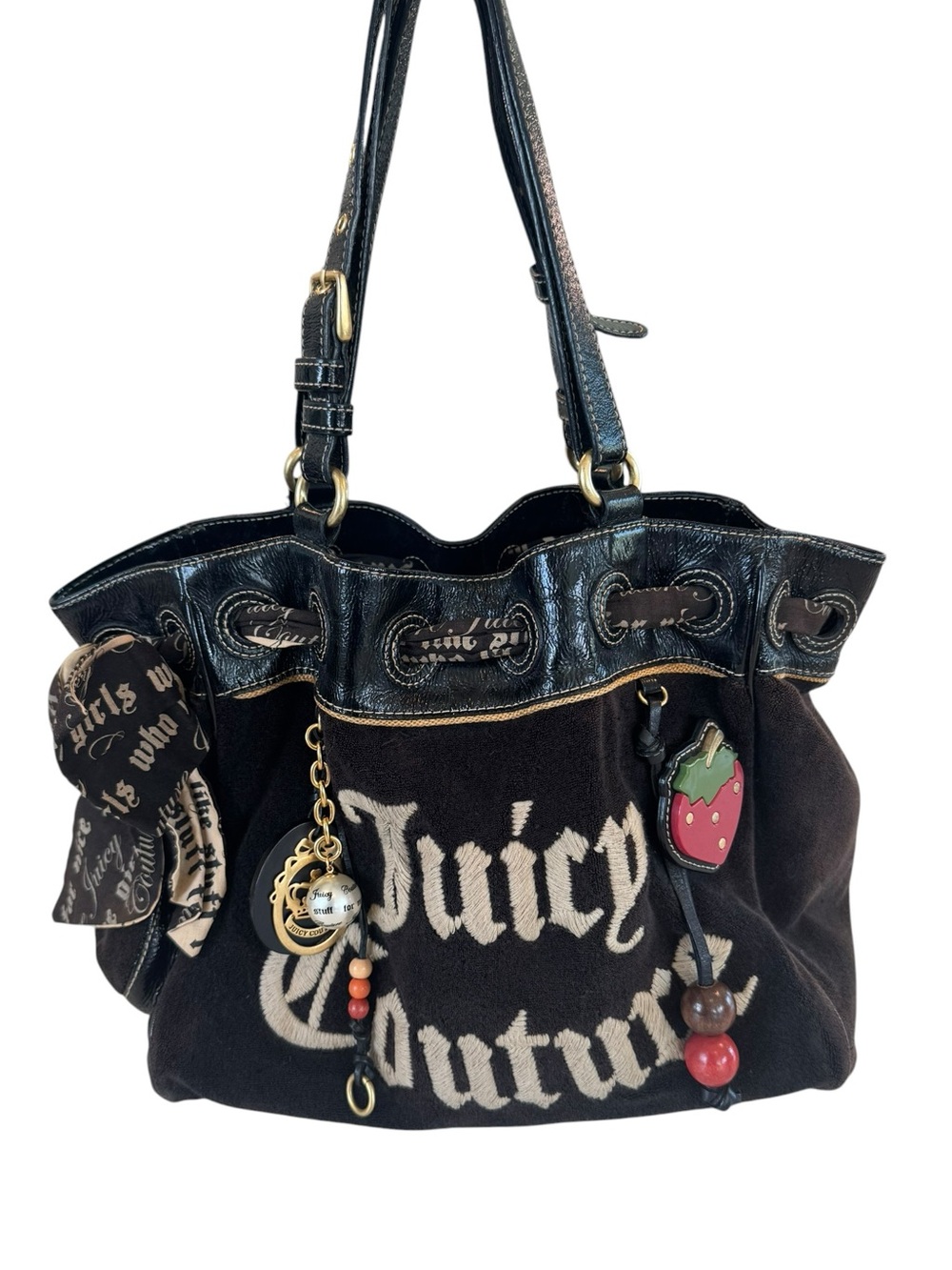 Vintage early 2000's Juicy Couture Strawberry Fields black Daydreamer +Charm Set